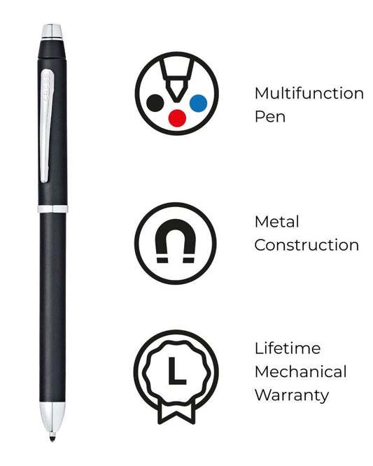 Cross Tech3+ Satin Black Multifunction Pen