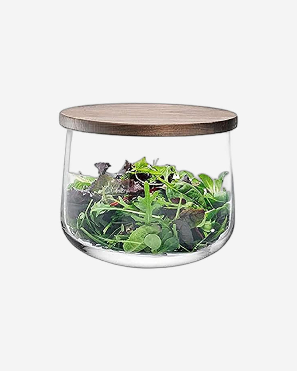 Lsa City Bowl & Walnut Lid Clear