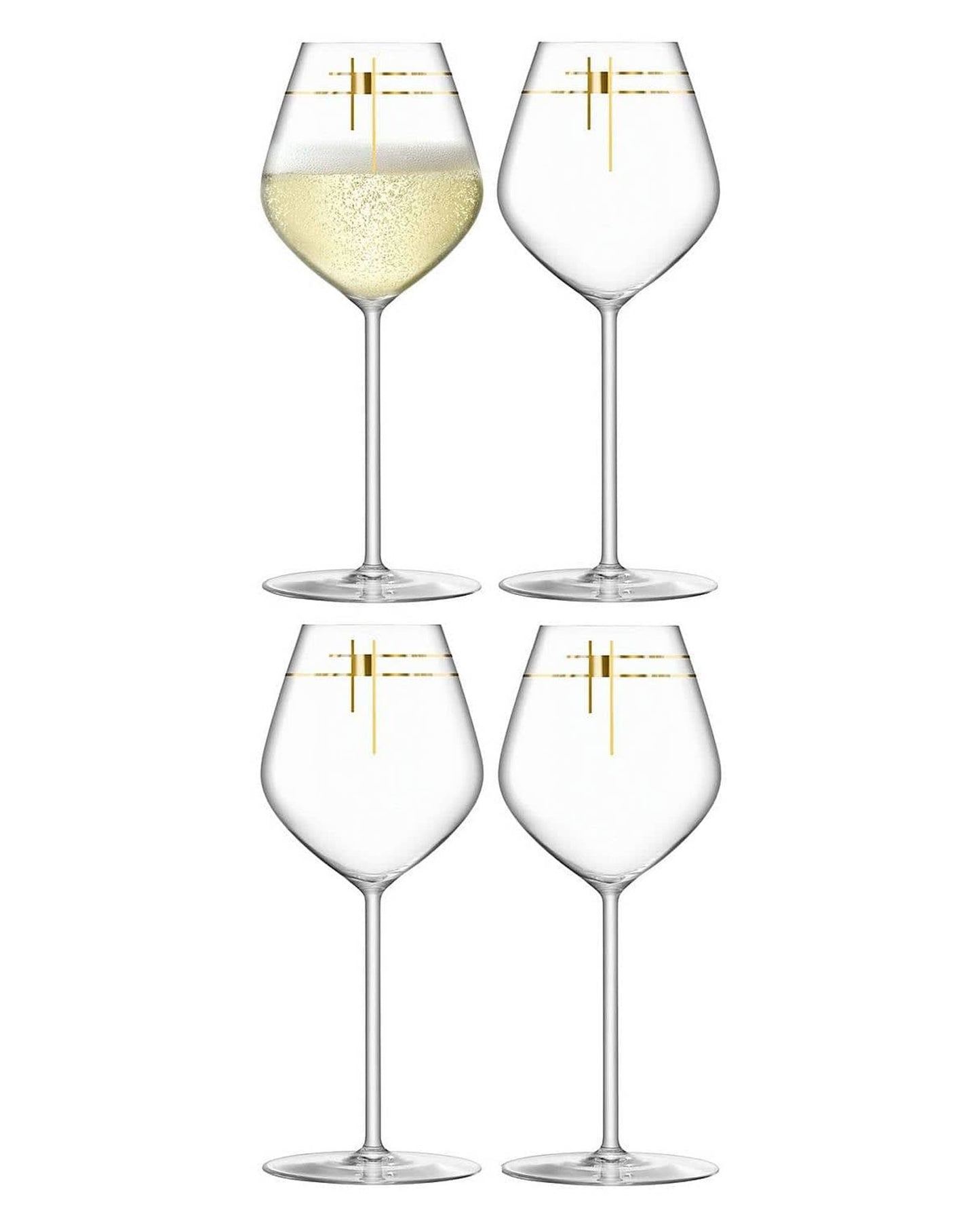 Lsa Century Champagne Tulip Glass Gold X 4