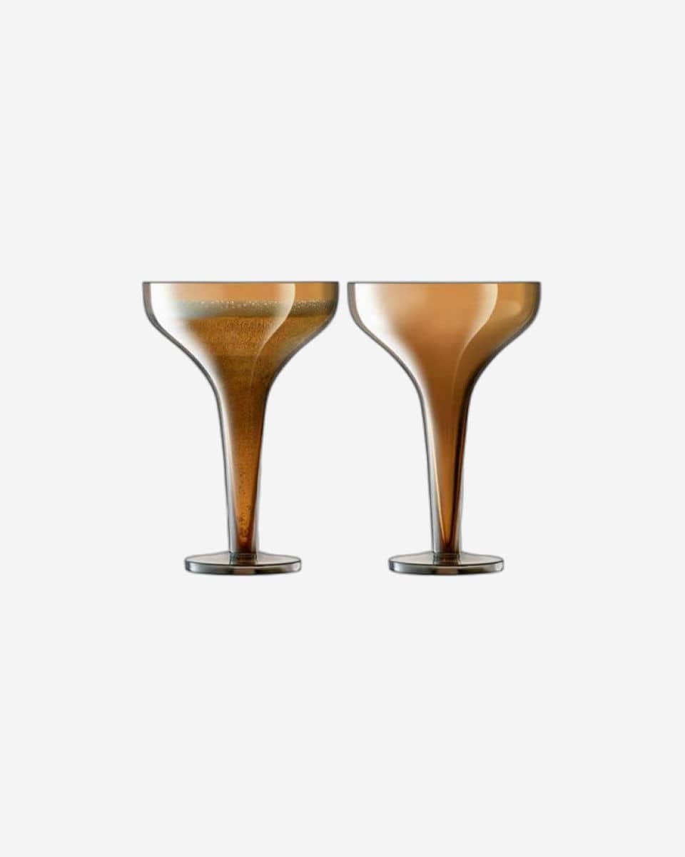 Lsa Epoque Champagne Saucer Amber/Lustre X 2