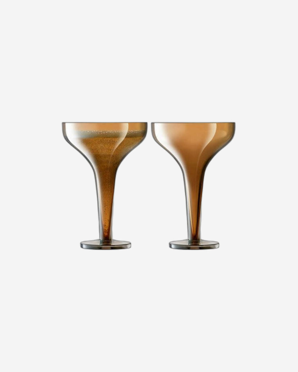 Lsa Epoque Champagne Saucer Amber/Lustre X 2