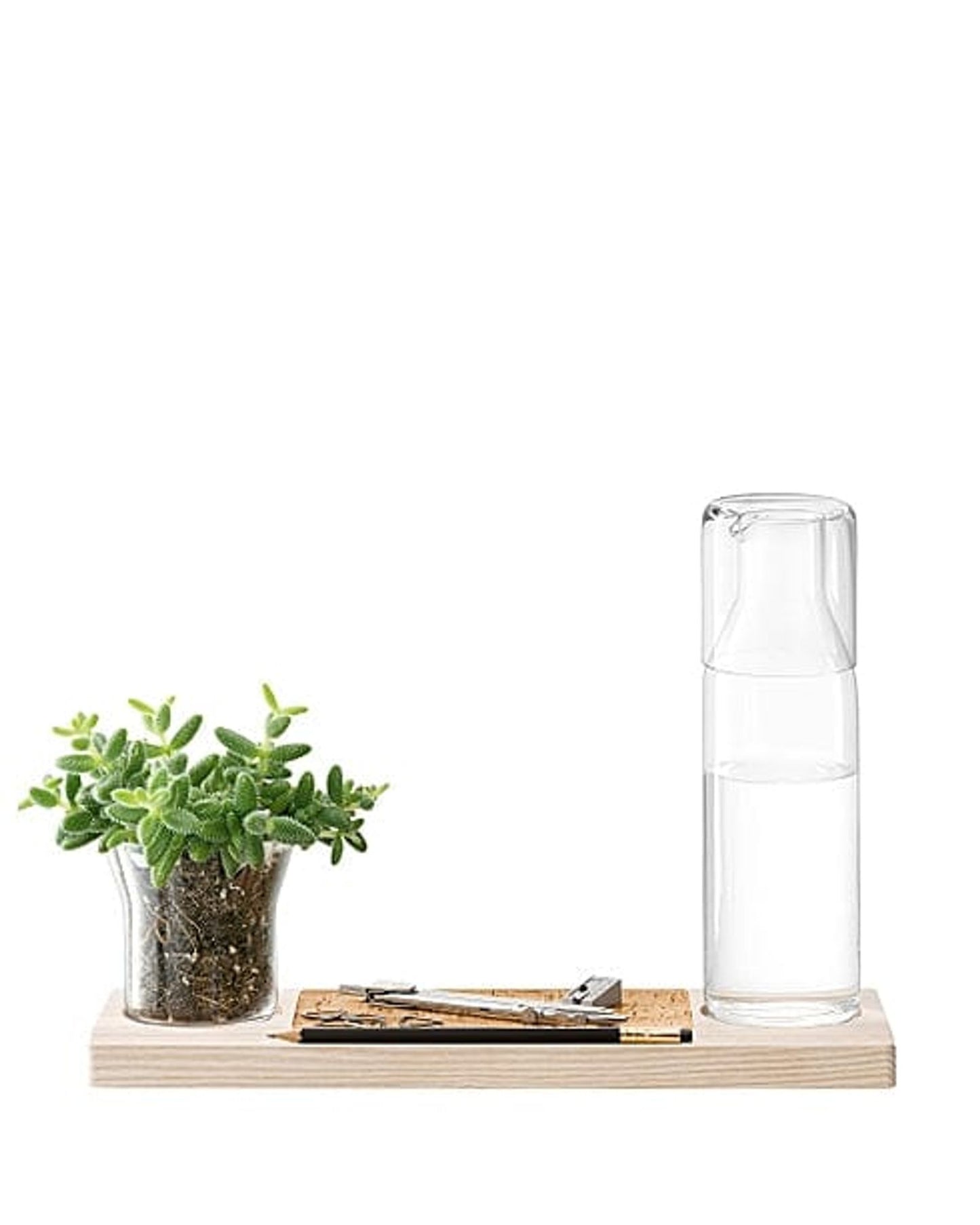 Plateau Duo Set L45cm Clear/Ash/Cork *