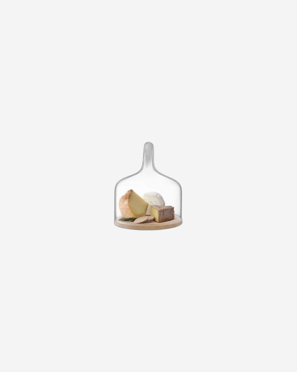 Lsa Cloche Dome & Oak Base Clear