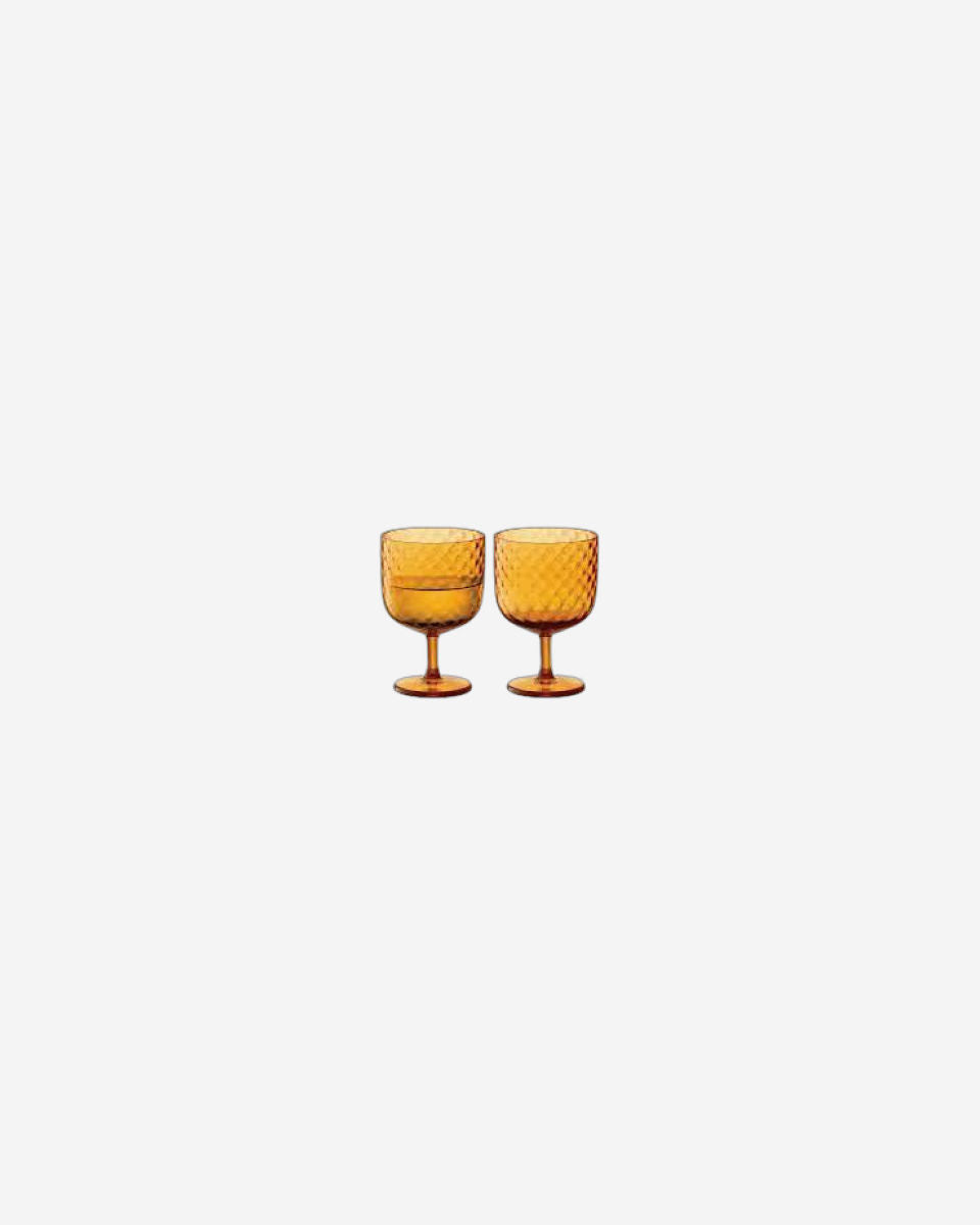 Lsa Dapple Wine Glass Sun Amber X 2