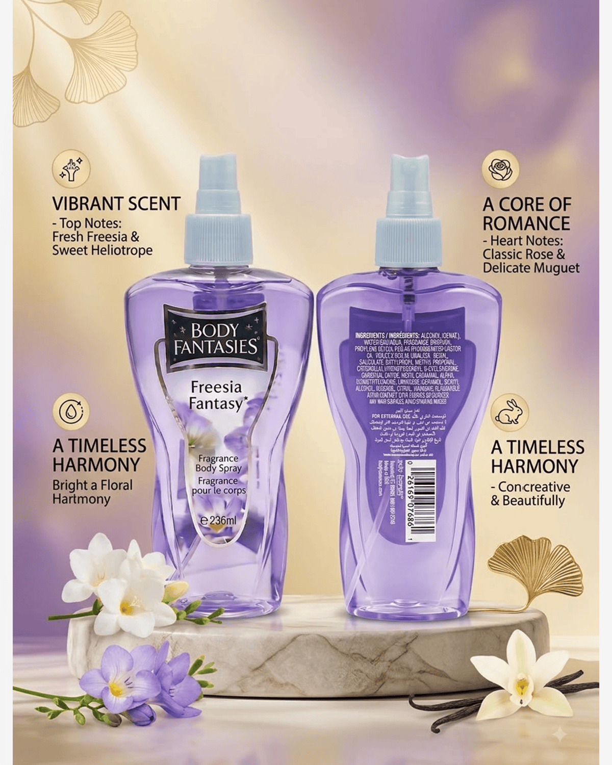 Body Fantasies Freesia Fantasy Body Mist, 236Ml