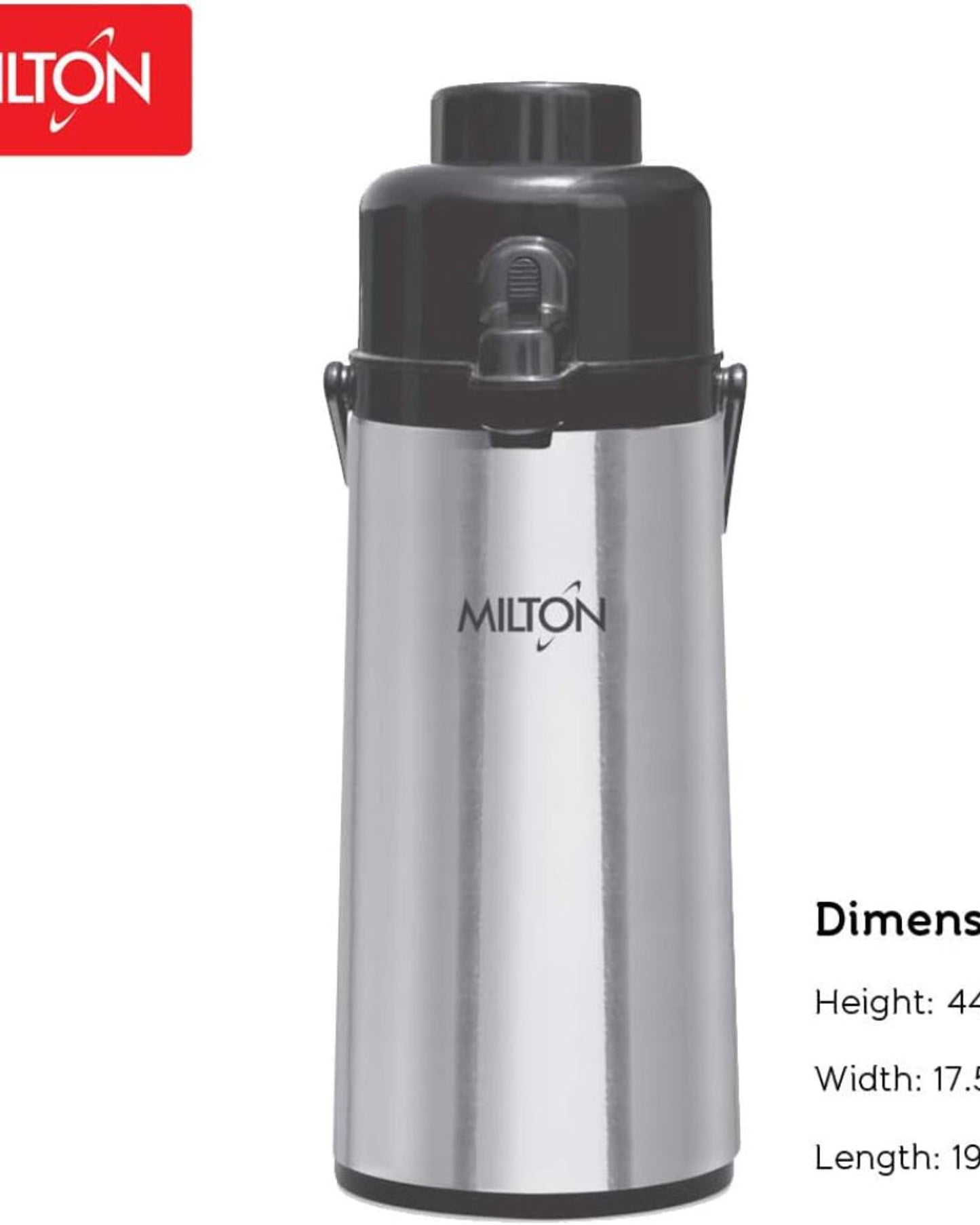 Milton Thermosteel Vaccum Insulated Flask Majesty Dlx 2500 (Steel, 2.41 Litre)