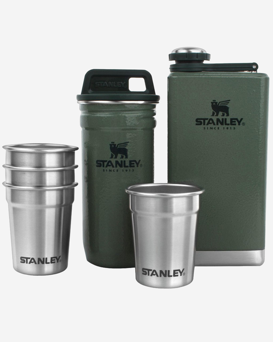 Stanley Adventure Nesting Shot Glass & Flask Set Hammertone Green