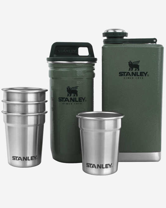 Stanley Adventure Nesting Shot Glass & Flask Set Hammertone Green