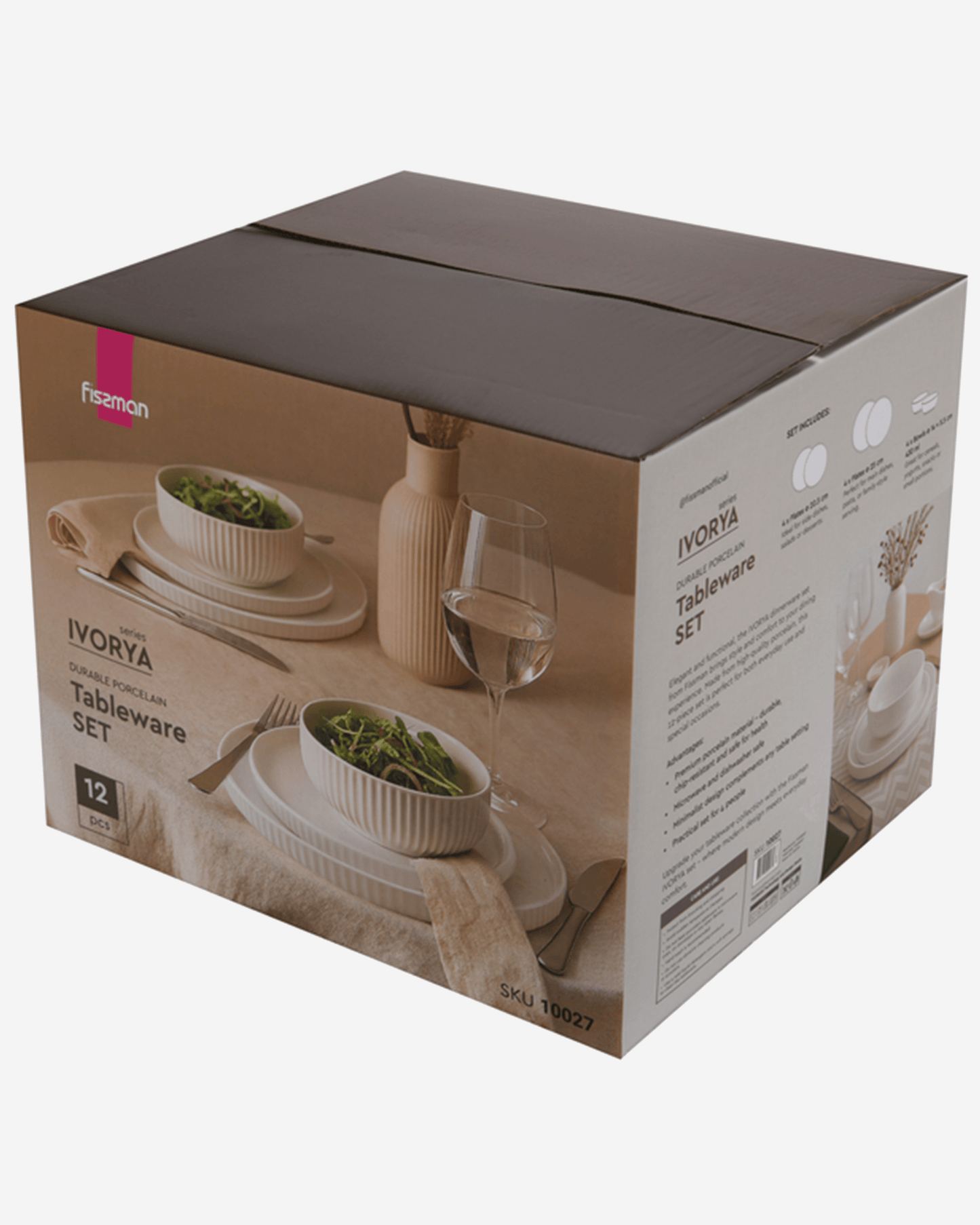 Fissman Durable Porcelain Tableware Set Ivorya 12?Piece