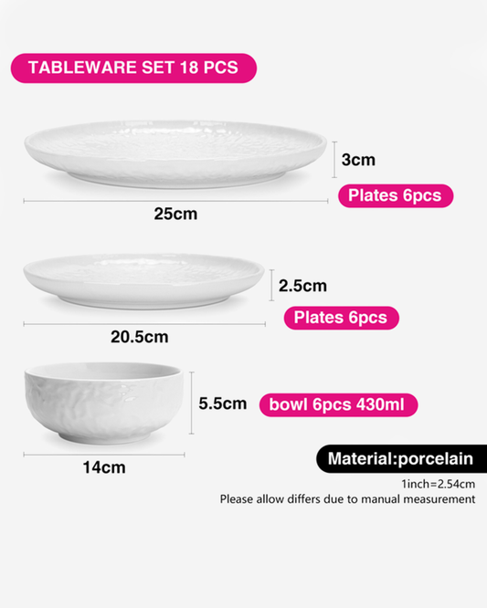 Fissman Durable Porcelain Tableware Set Eira 18 Piece