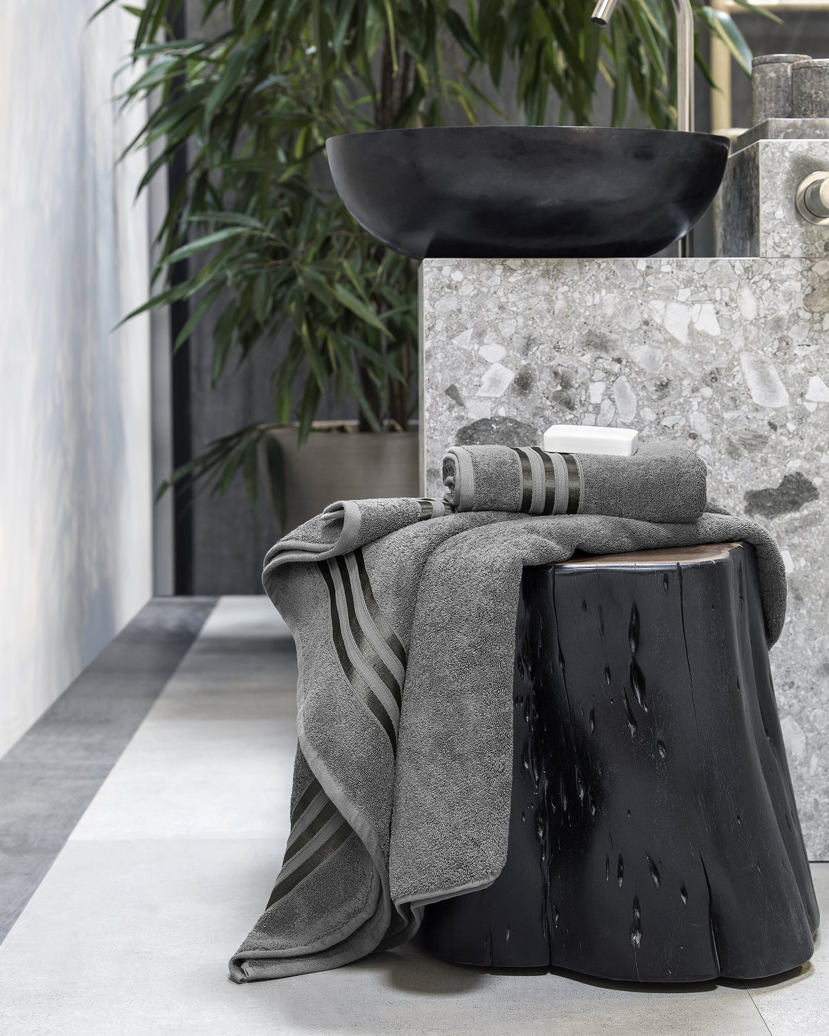 Togas Arcadia Bath Towel in Dark Grey