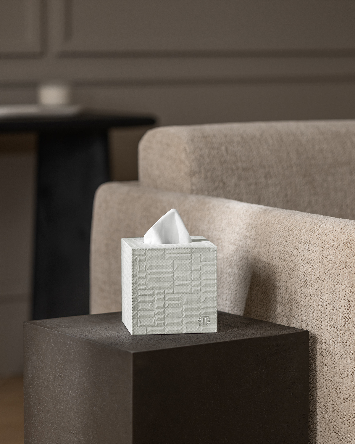 Togas George Tissue box square in White
