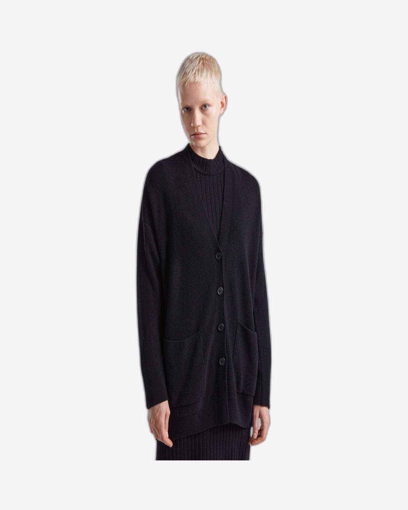 Oversized fit cardigan in wool blend