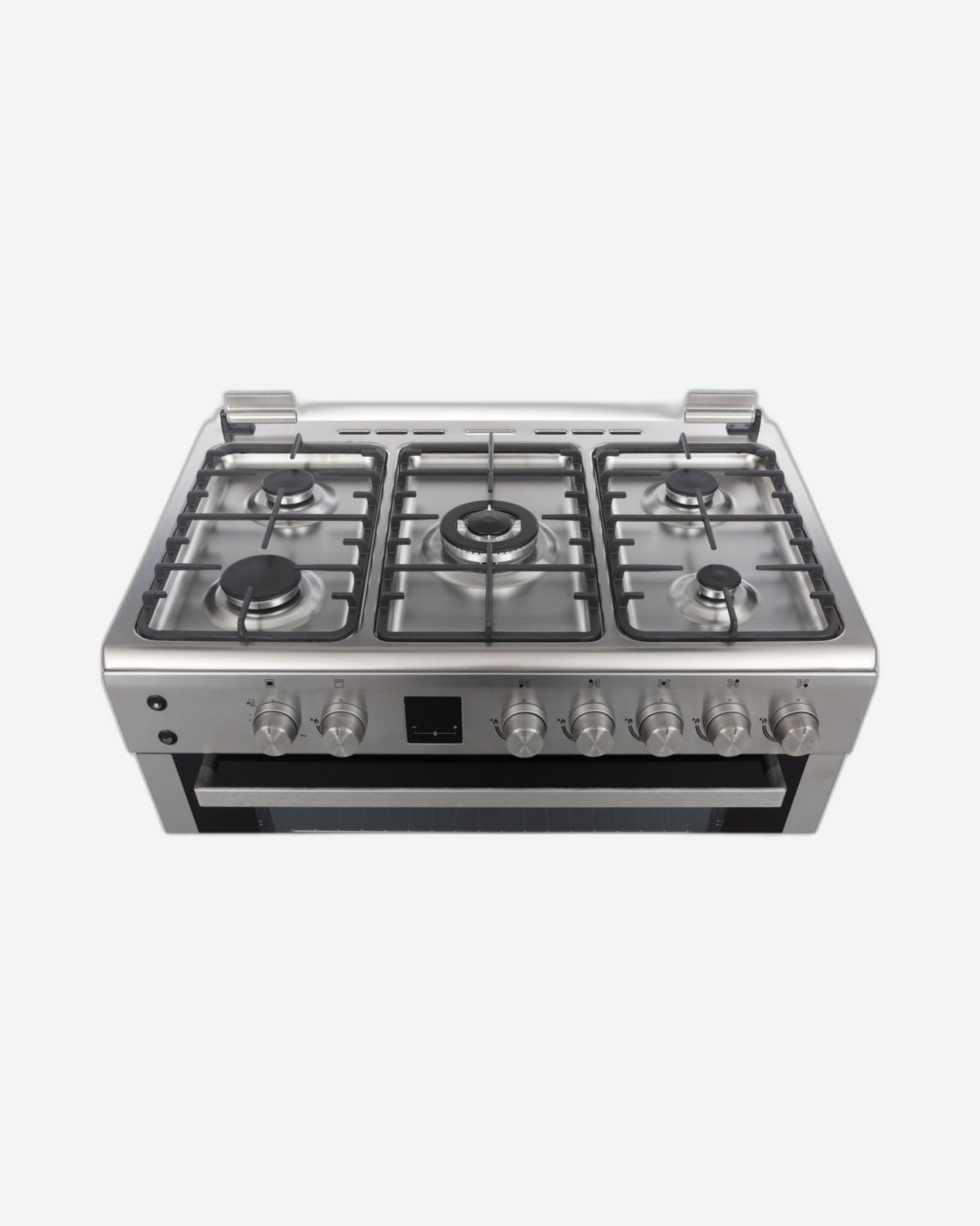 Hoover 90x60 cm Full Gas Oven with 5 Burners, Grill, Rotisserie, Auto Ignition, Safety Features, Cast Iron Pan Support, Stainless Steel, Made in Turkey - 1 Year Warranty