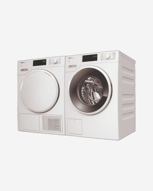 Miele Extra Quiet Washing Machine + Heat Pump Dryer