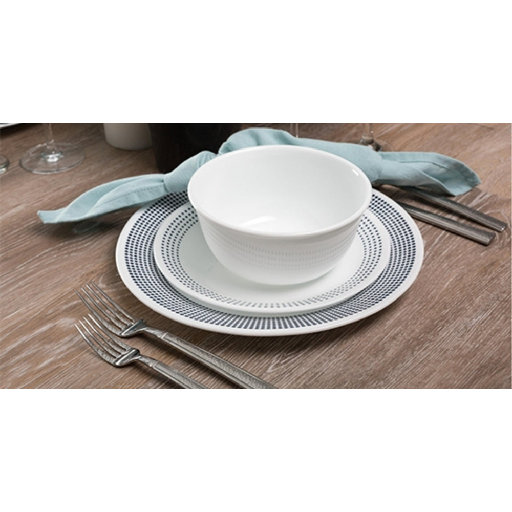Corelle Dinnerware Set 16Pc Bayside Dots Gray