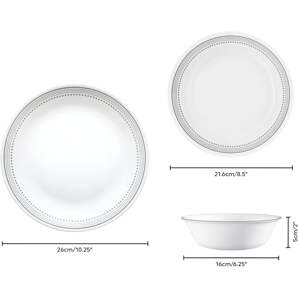 Corelle Dinnerware Set 12Pc Mystic Grey