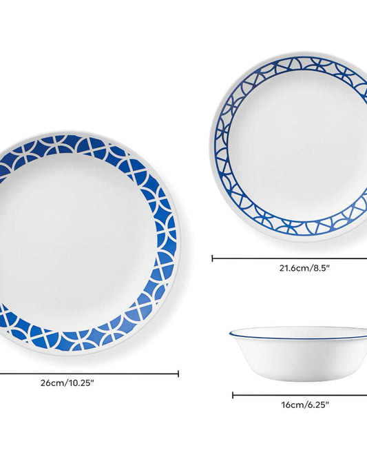 Corelle 12 PCS DINNER SET COBALT CIRCLE