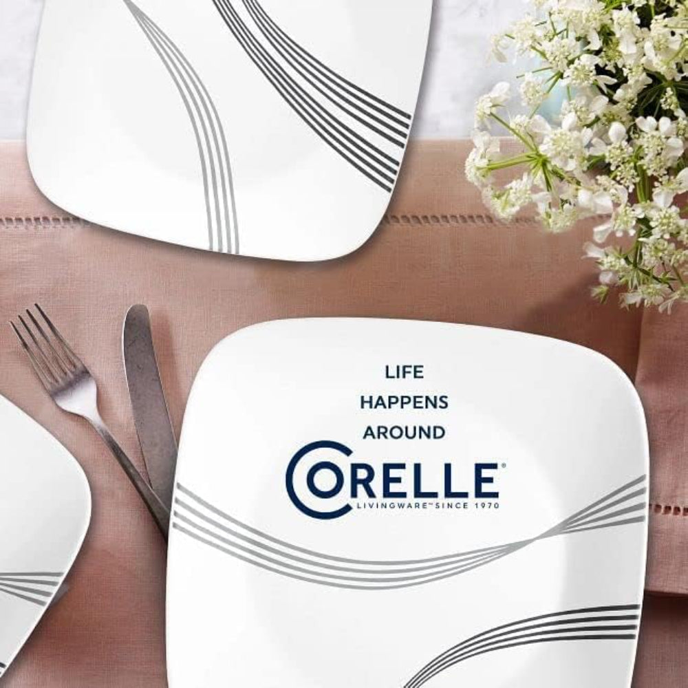 Corelle Dinnerware Set 16Pc Square Urban Arc