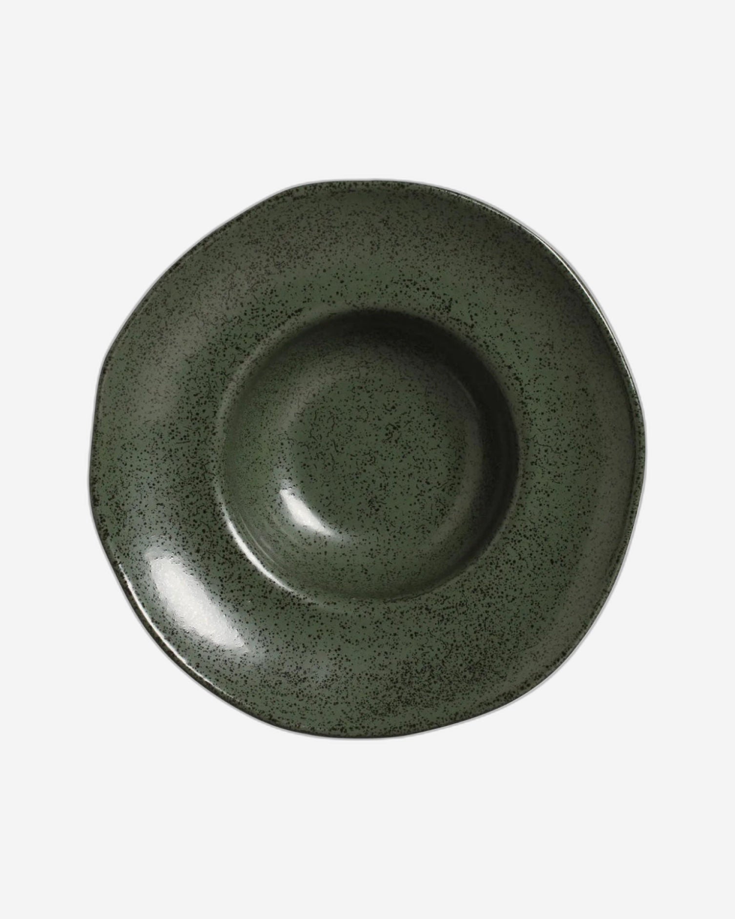 Organic Deep Rim Plate Stoneware 28X6.5Cm 450Ml Greenery Made In Brazil