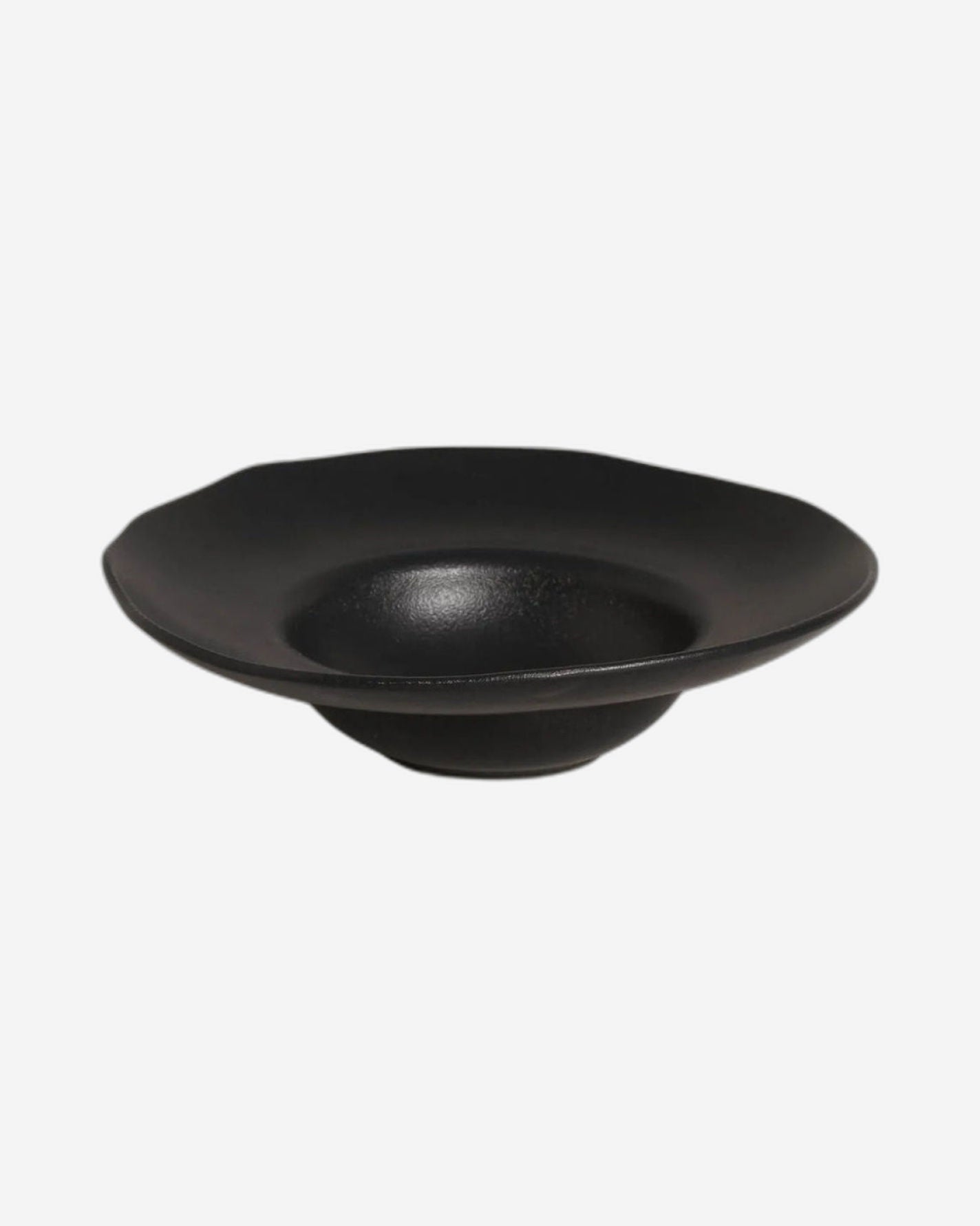 Organic Deep Rim Plate Stoneware 28X6.5Cm 450Ml Black Matte Made In Brazil