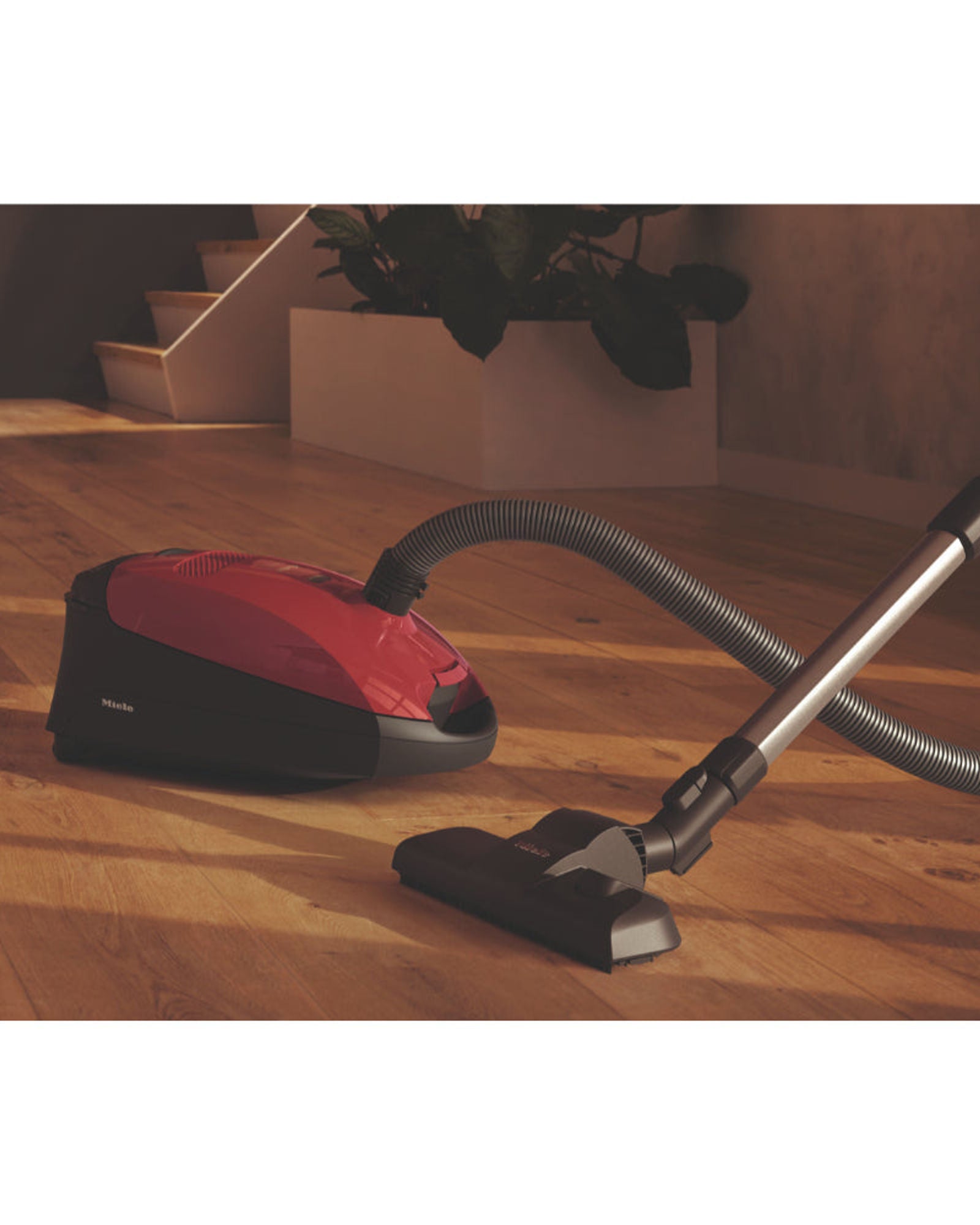 Miele Bagged Vacuum Cleaner Classic C1 Captures 99.9% of Dust, Mango Red