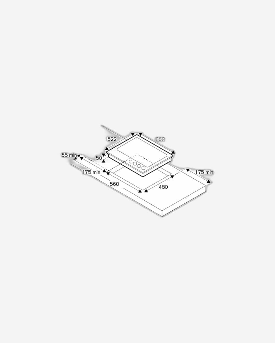 Bertazzoni Professional Series Gas on Glass Hob with Wok Burner 60cm, Stainless Steel