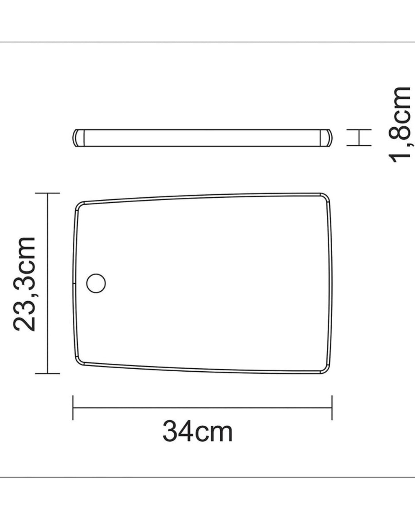 Tramontina Kitchen 34x23-cm Rectangular Teak Wood Cutting Board