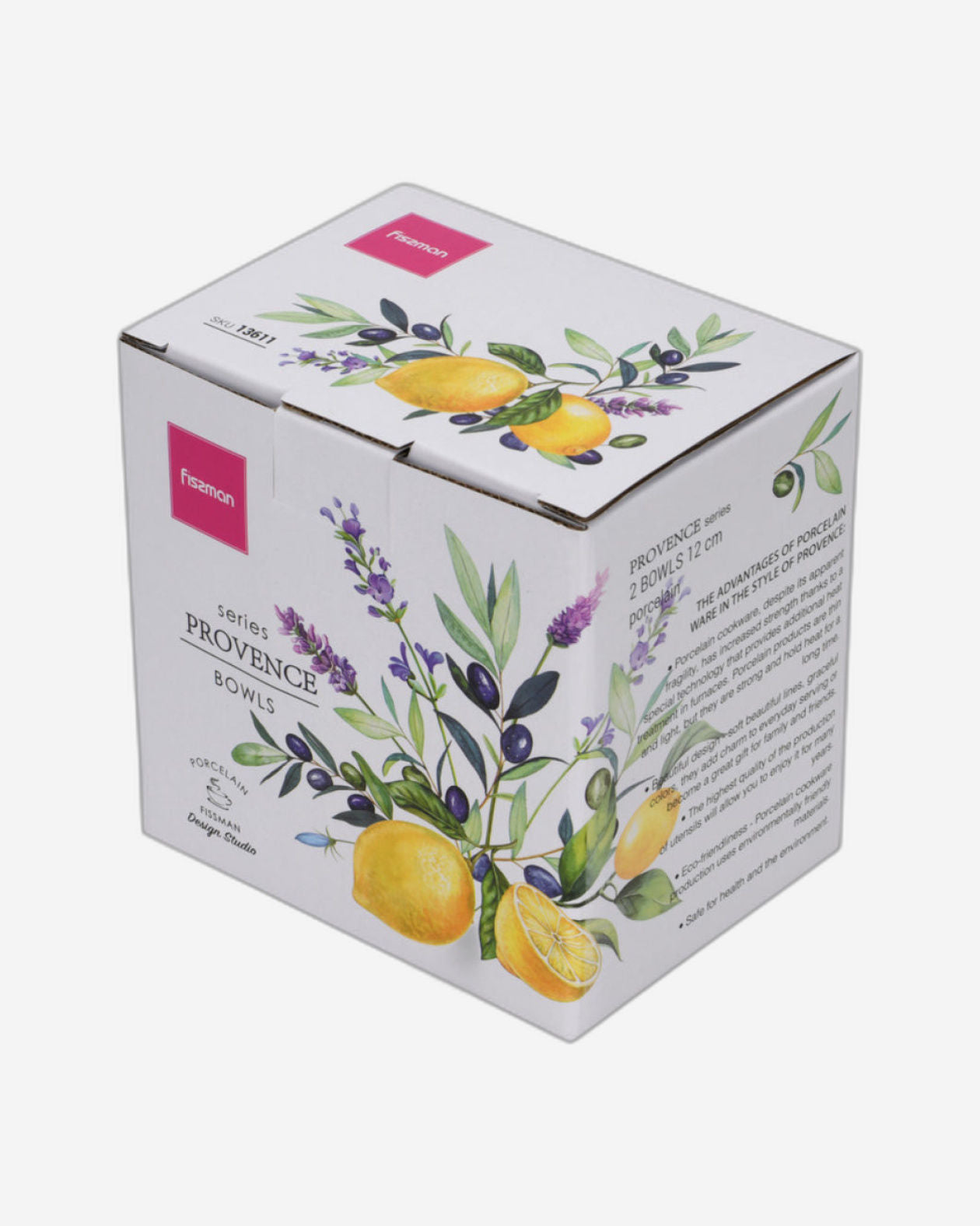 Fissman Bowl Lemon Provence Porcelain 2Pc 12cm