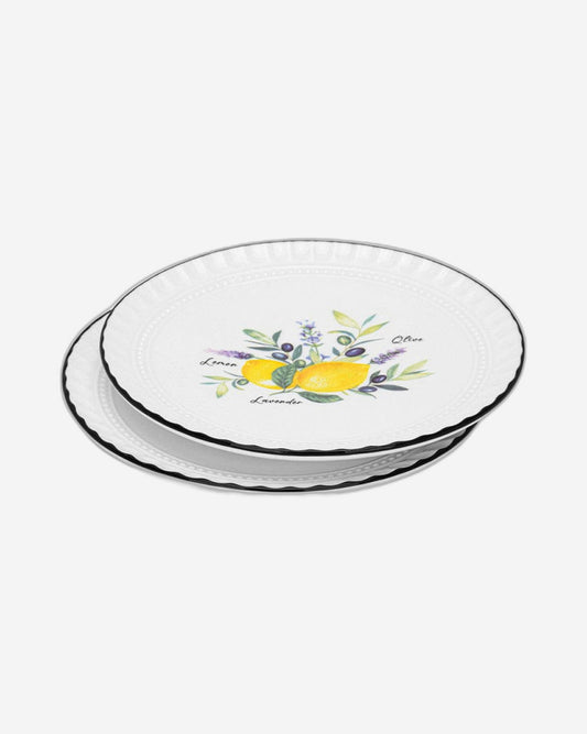 Fissman 2 Piece Plates Lemon Provence Series 16 Cm Porcelain