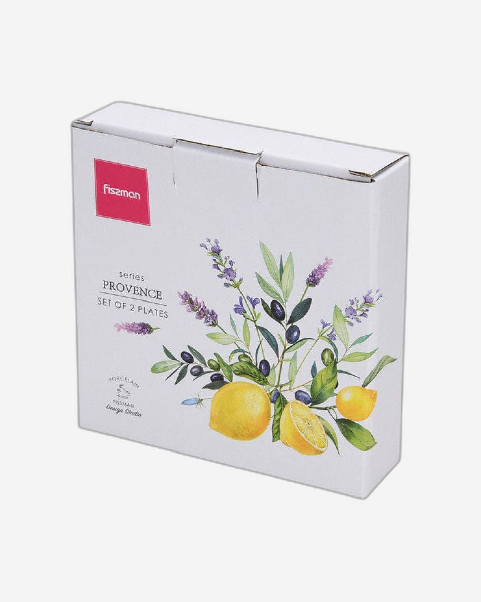 Fissman 2 Piece Plates Lemon Provence Series 16 Cm Porcelain
