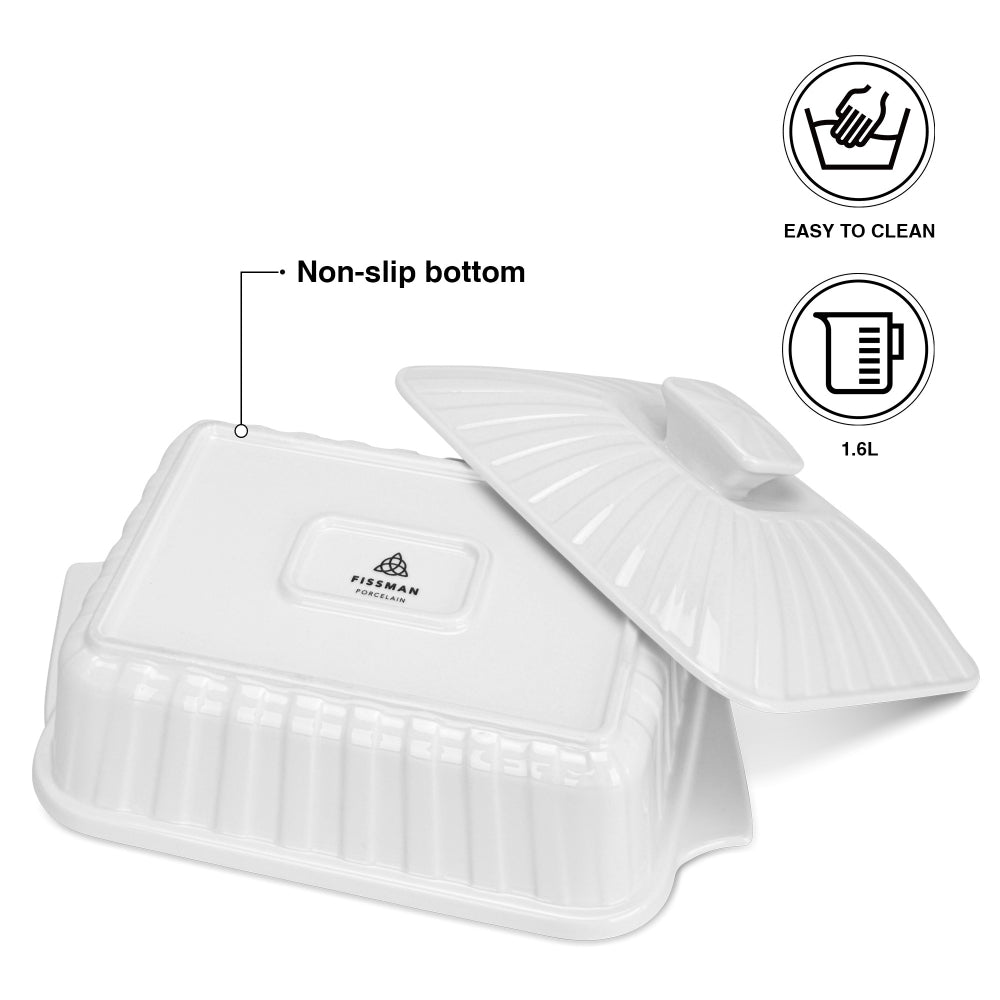 Fissman Dish Rectangular Porcelain 1.6L