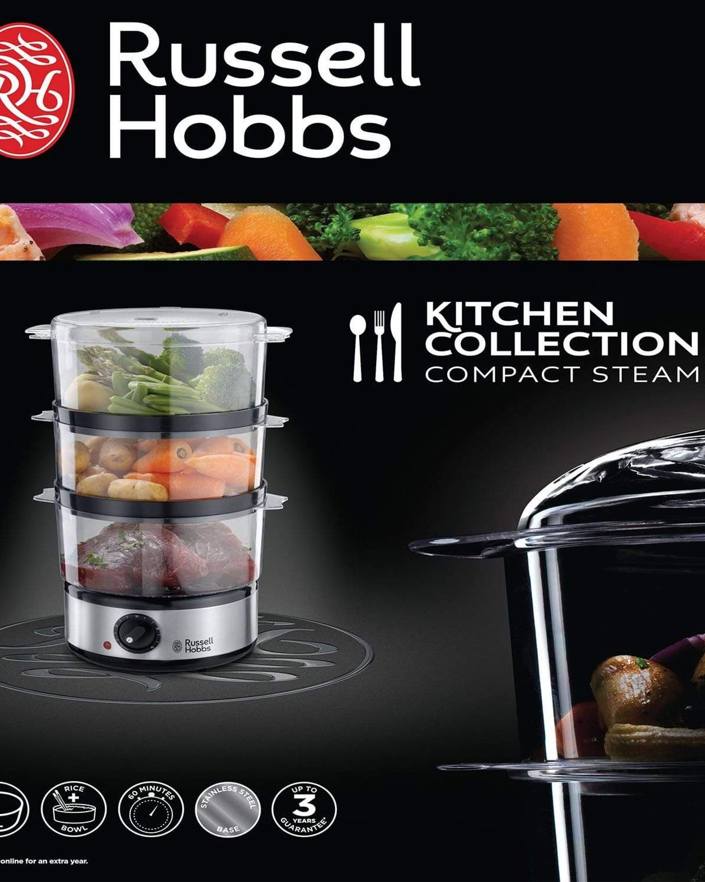 Russell Hobbs Food Steamer 3-Tier
