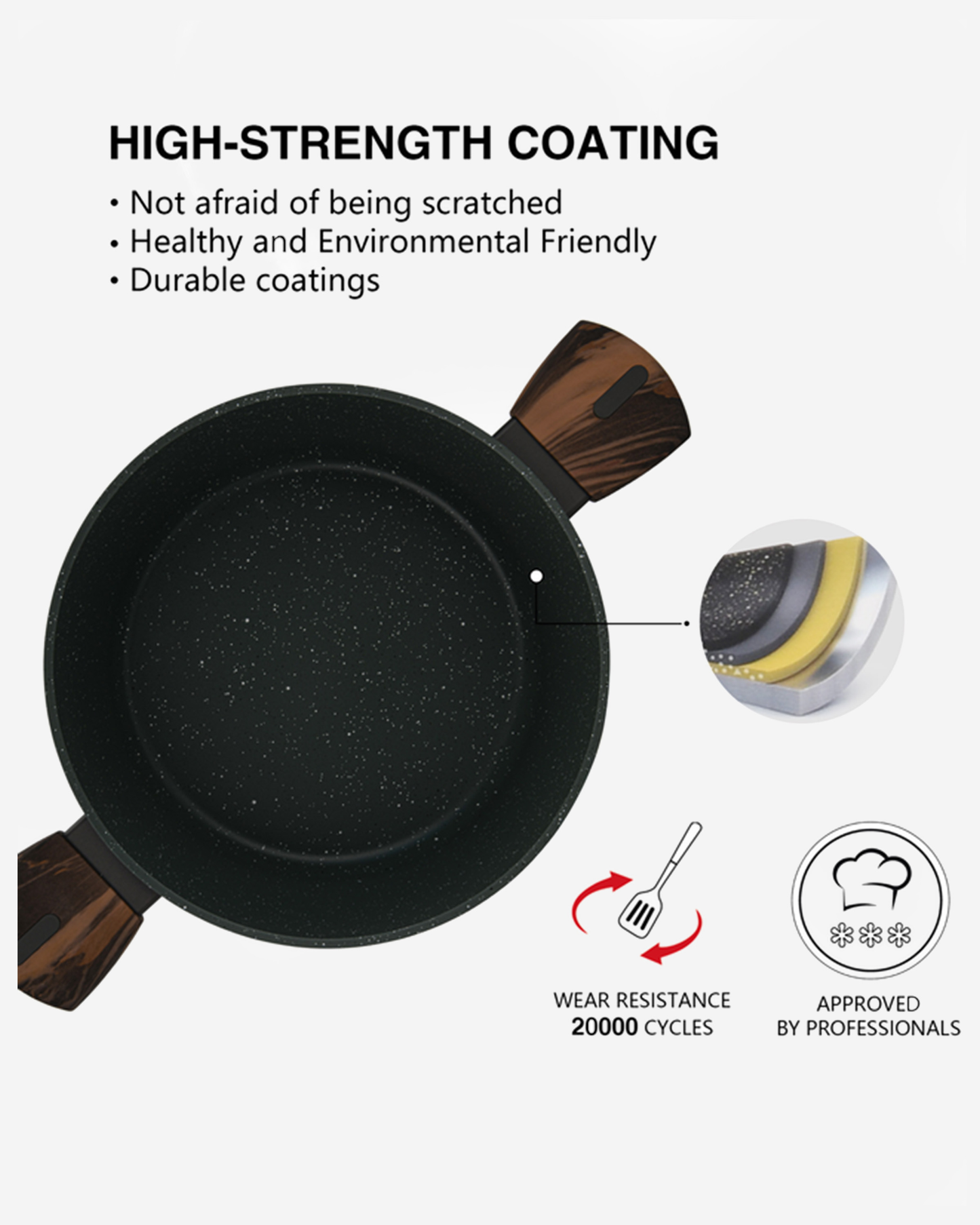 Fissman Non Stick Aluminium Stockpot Cuisine 24×12cm / 4.6L with Glass Lid