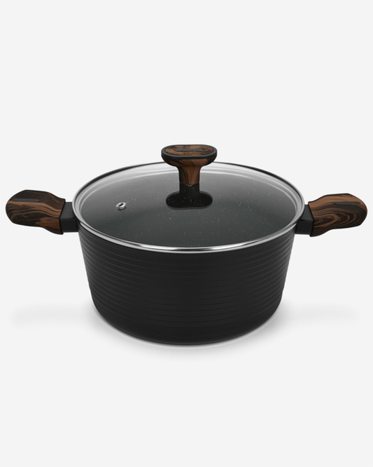Fissman Non Stick Aluminium Stockpot Cuisine 28×13.5cm / 7.1L with Glass Lid