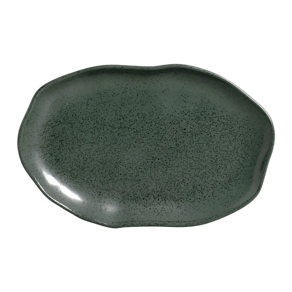 BIO SHALLOW OVAL PLATTER STONEWARE 30x20CM GREENERY MADE IN BRAZIL