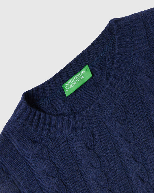 Wool Blend Hair Knit Crop Sweater