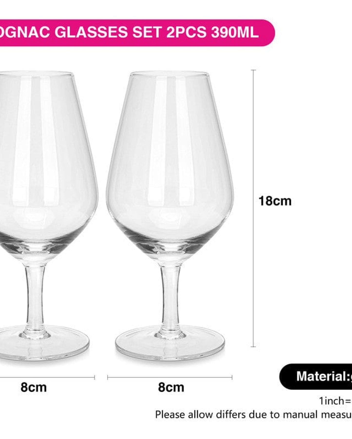 Fissman 2 Piece Cognac Glasses 390 Ml Glass