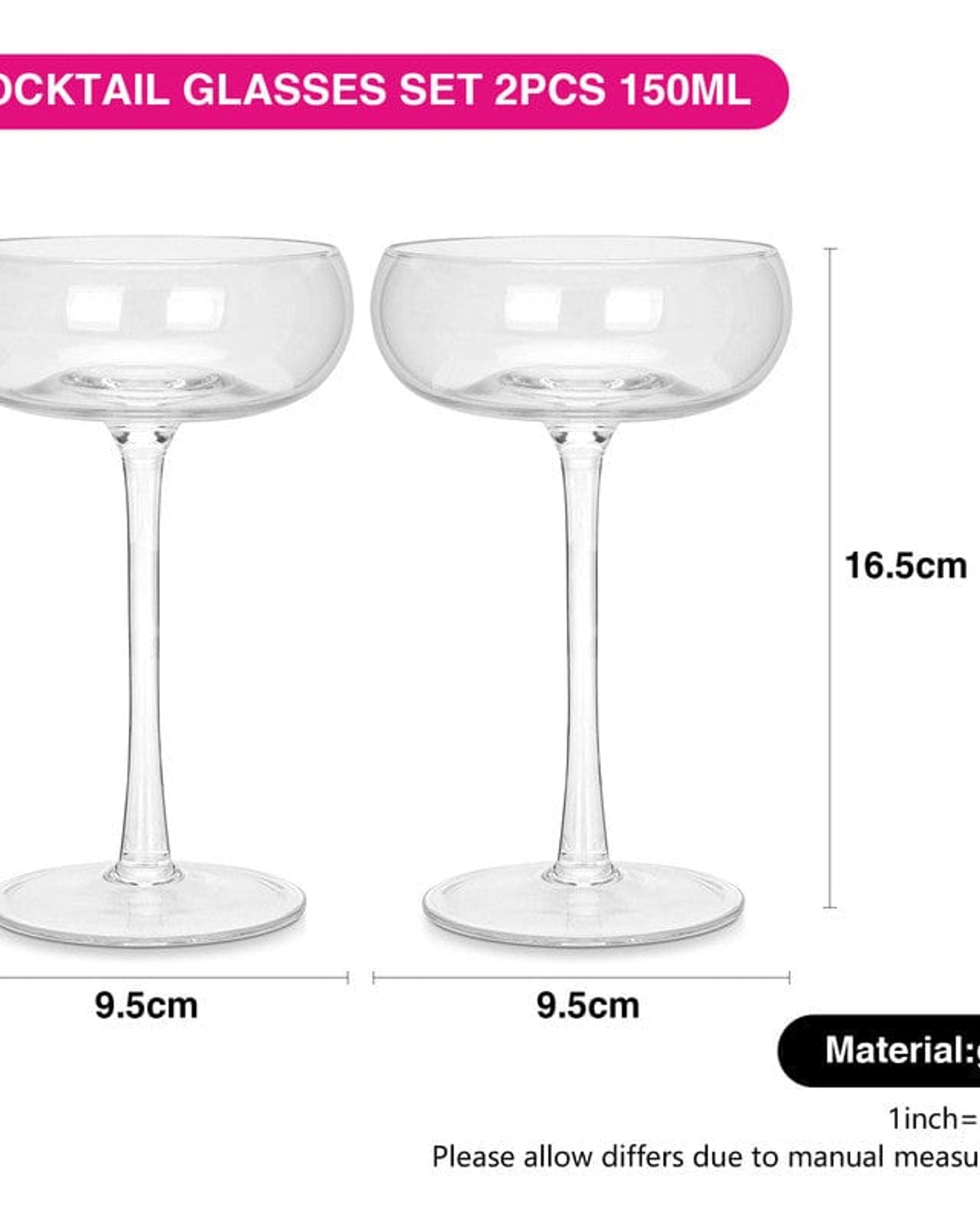 Fissman 2 Piece 150Ml Cocktail Glass Set