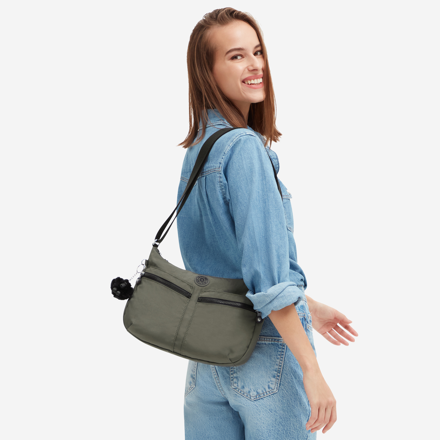 Kipling Izellah Green Moss Medium Crossbody 02144-88D