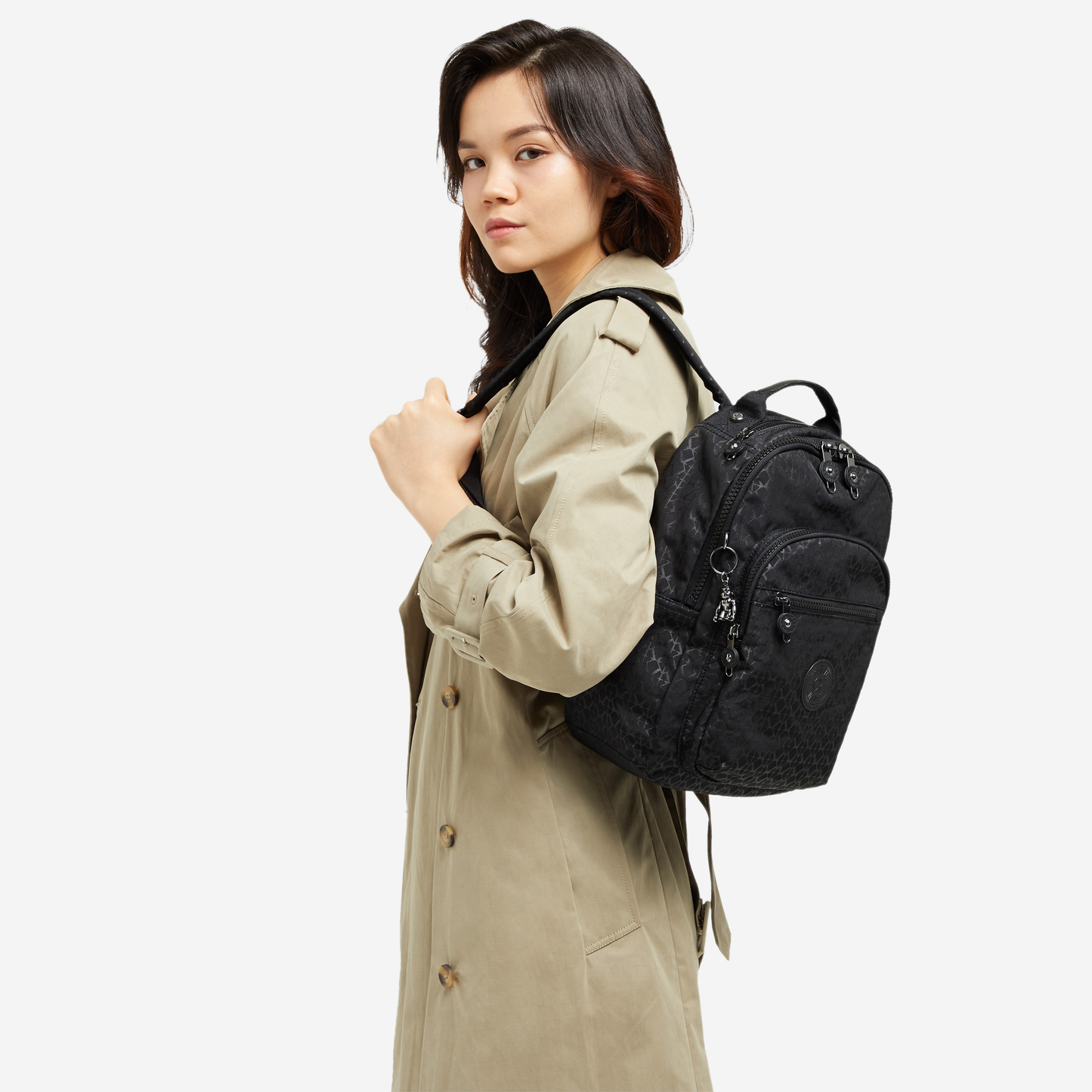KIPLING Seoul S Signature Emb Small backpack (with tablet compartment) I3789-K59