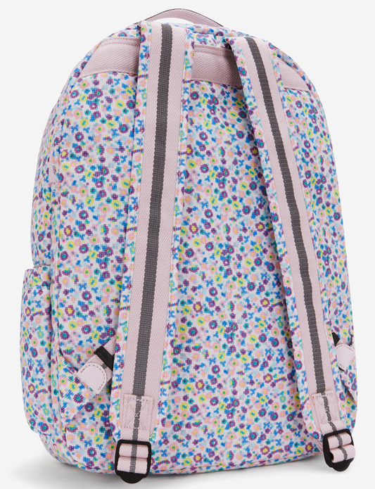 Kipling Seoul Lap Digi Flower Prt Large Backpack (with Laptop Compartment) I5816-7ER