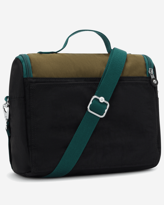 Kipling New Kichirou Black Khaki Bl Large LunchBag with Trolley Sleeve 15289-5FY