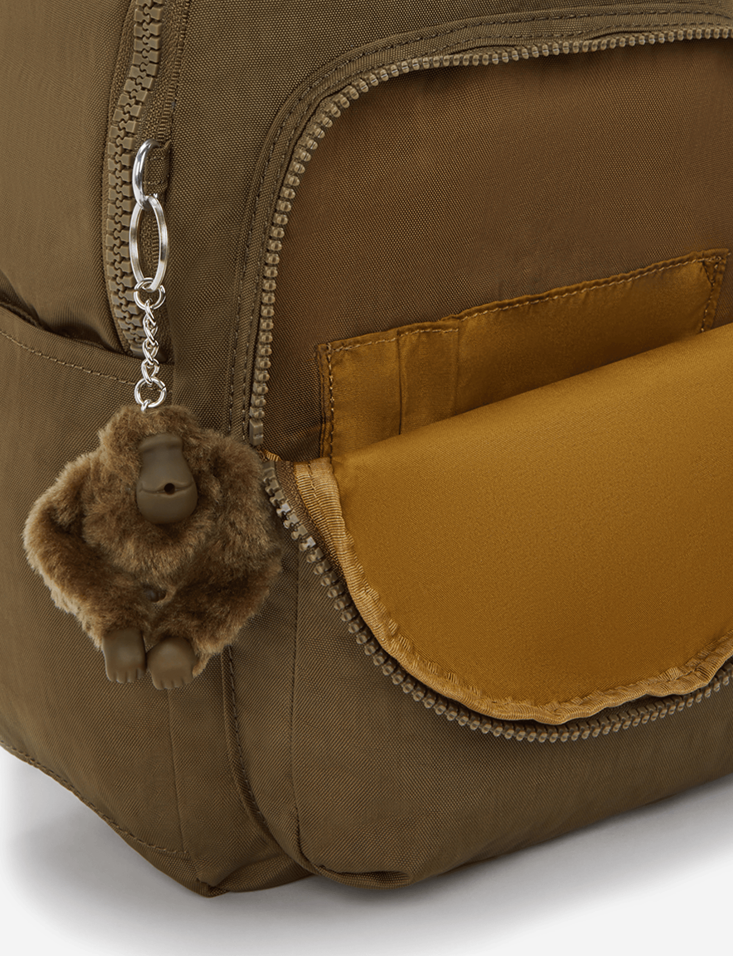 Kipling Seoul S Smooth Khaki Small Backpack (with Tablet Compartment) I4082-1NA