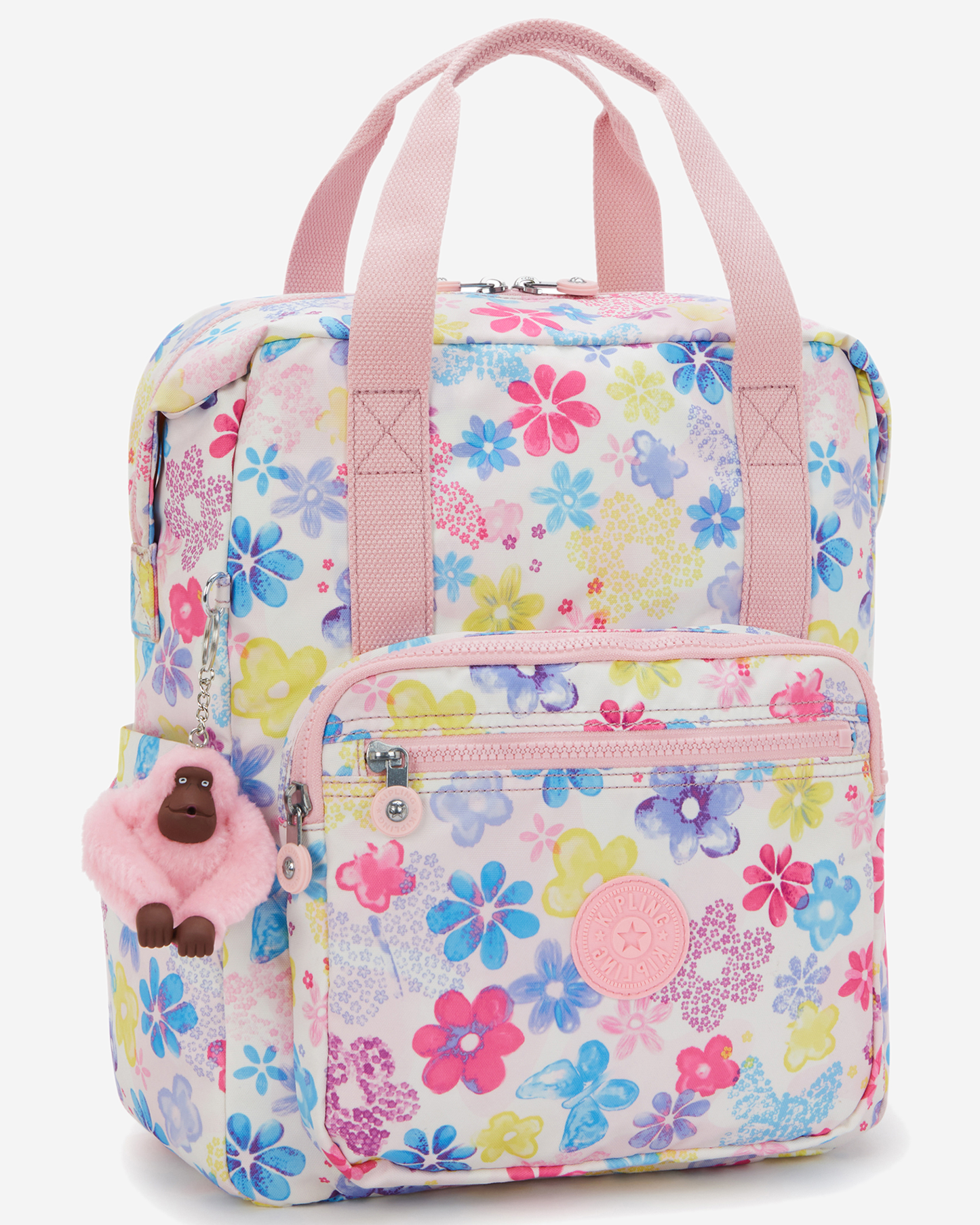 Kipling Buddy Flower Stamp Medium Backpack (with laptop compartment) I8692-8EM