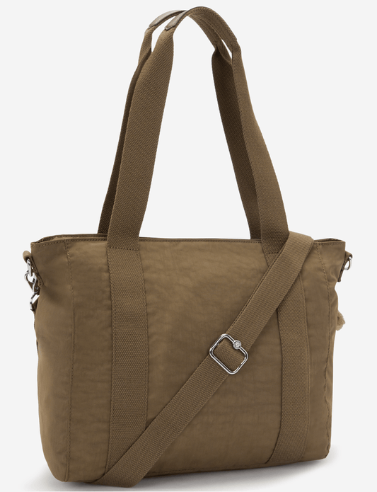 Kipling Asseni S Smooth Khaki Small Tote (with Removable Shoulderstrap) I4400-1NA