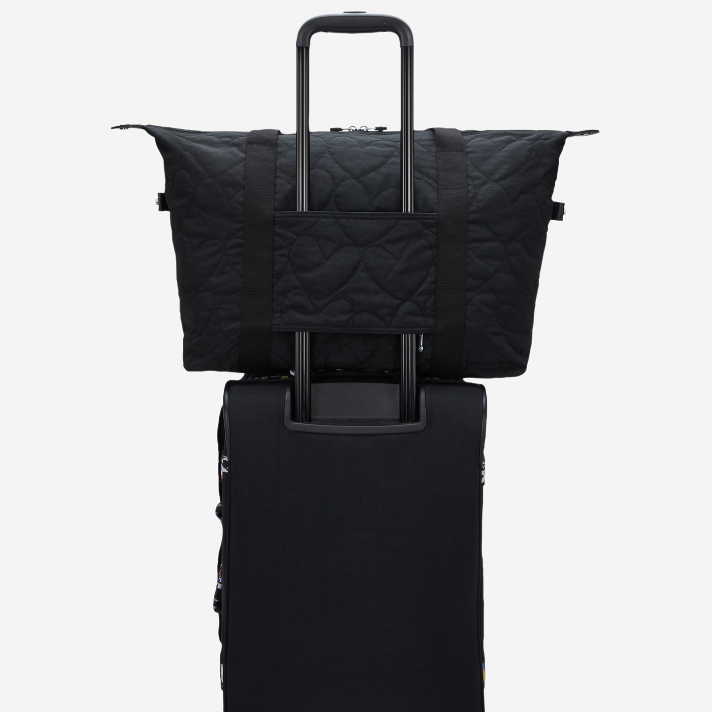 KIPLING Art M Many Hearts Bla Large tote I9857-2KN