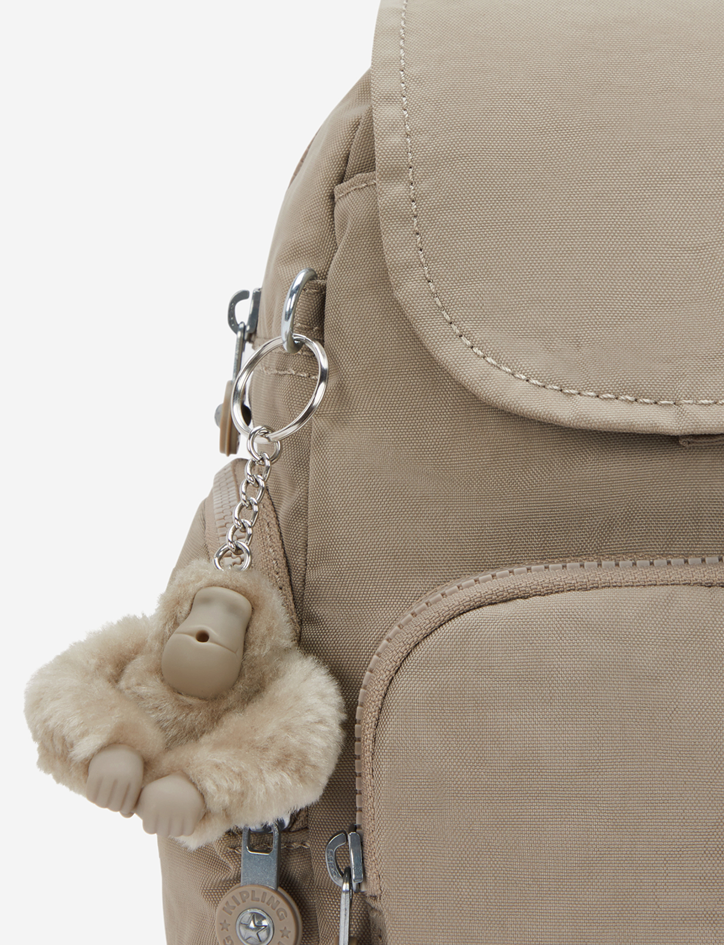 KIPLING City Zip Mini Soft Taupe Mini Backpack with Adjustable Straps I6046-4PW