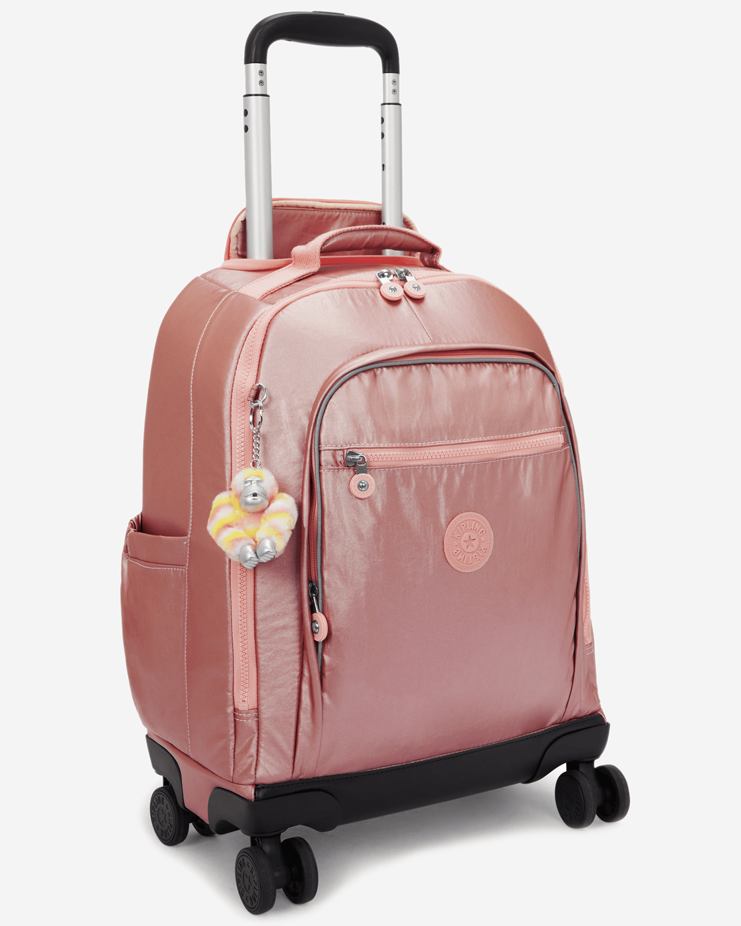 Kipling New Zea Bronze Pink Met Large Wheeled Backpack with Laptop Compartment I7267-3MD