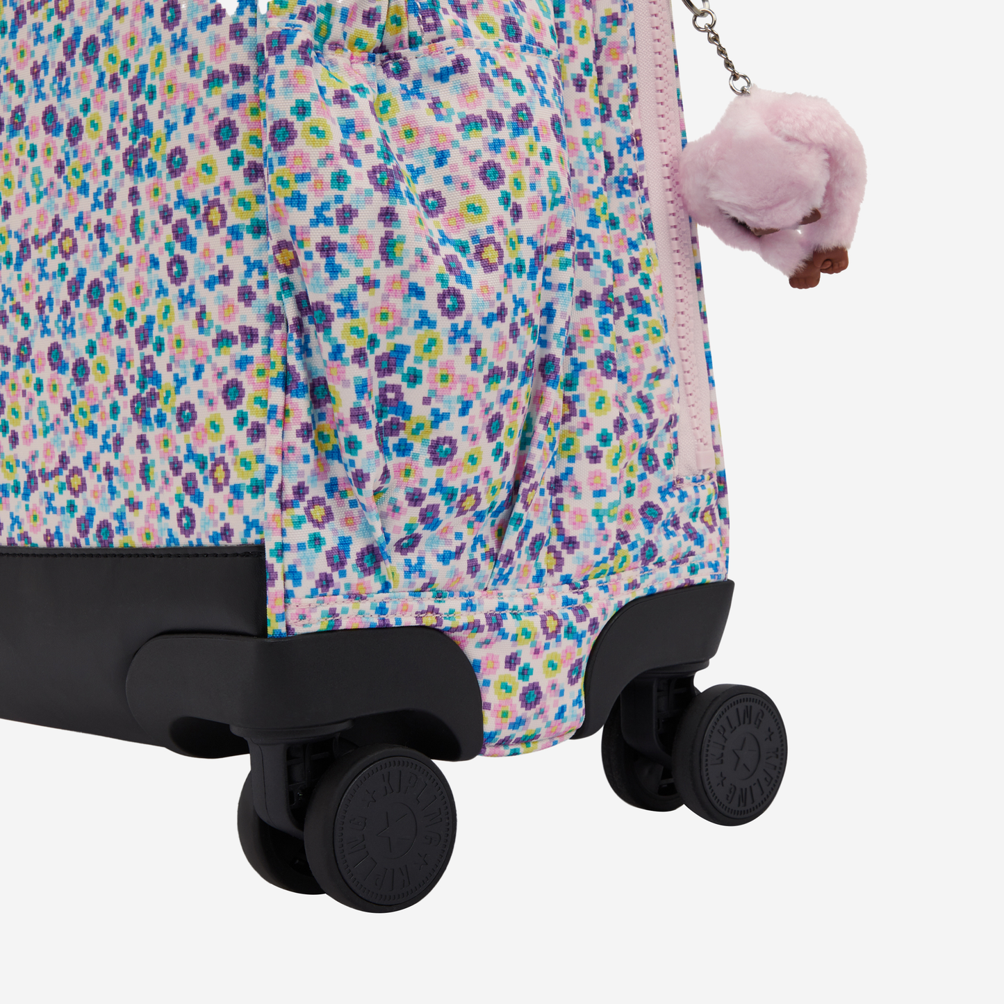 Kipling New Storia Digi Flower Prt Kids' 4-Wheeled School Bag with Laptop Compartment I4847-7ER